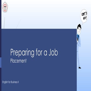 Preparing for a job placement in English for business II