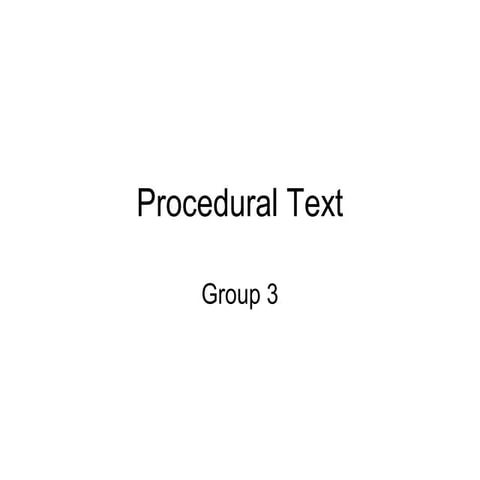 procedural text | PPT