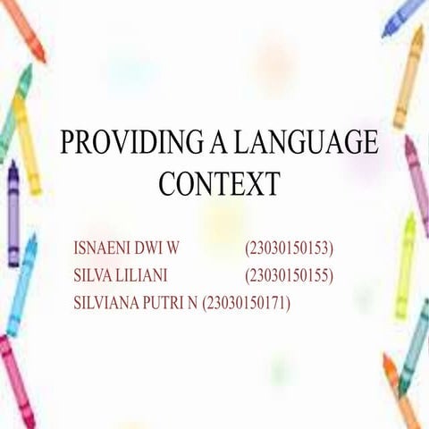 Providing a Language Context