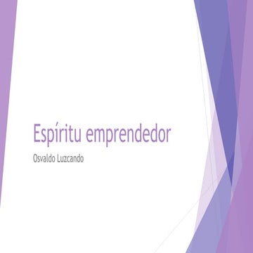 Presentación sobre "El Espíritu emprendedor"