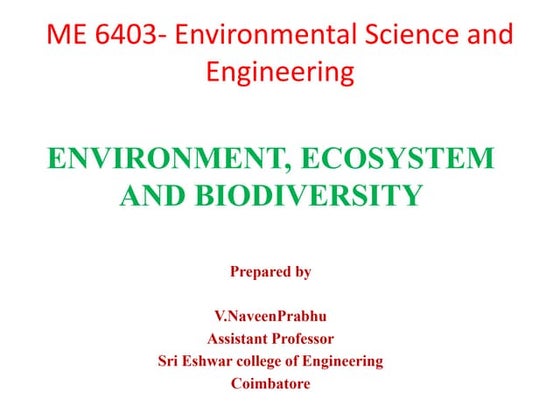 Ecosystem:Structure and Function | PPT