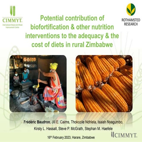 Potential contribution of biofortification & other nutrition interventions to...
