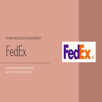 HR Activities at FedEx