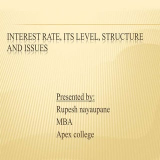 interest rate,  structure and issues.