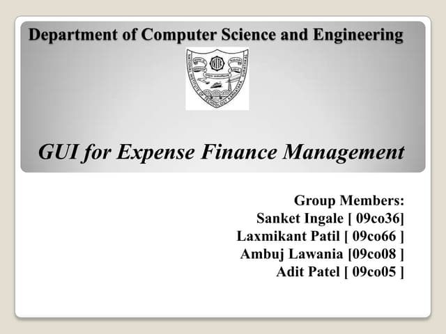 Expense Manager Application in JAVA