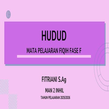 Comprehensive Study on Hudud Laws in Islamic Fiqh Education | PDF