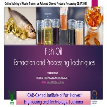 Fish oil extraction and processing techniques | PDF
