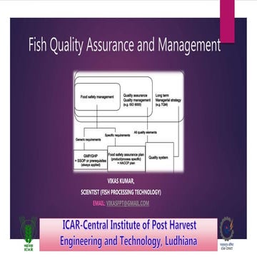 Fish quality assurance and management