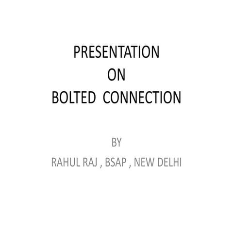 BOLTED CONNECTION