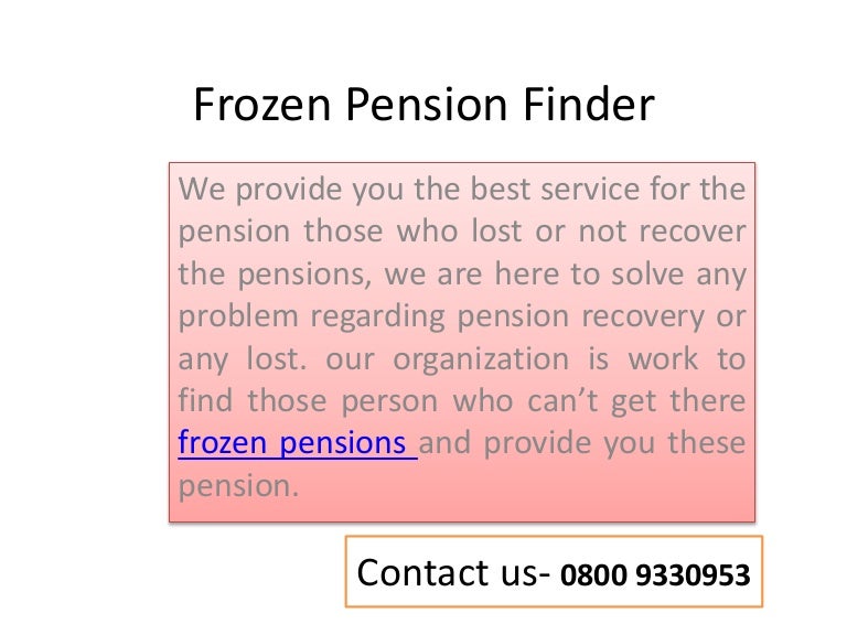 Ppt for frozen pension
