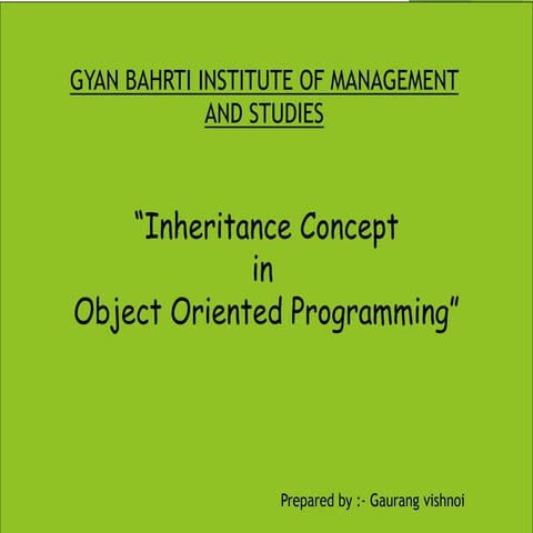 presentation on inheritance concept in c++ | PPT | Programming ...