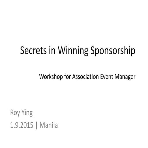 Secrets to Winning Sponsorship