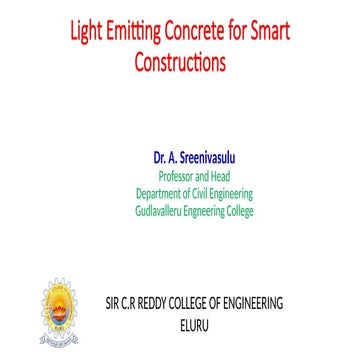 Presentation on Light emitting concrete for smart constructions