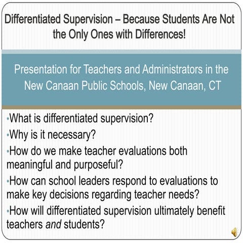 Differentiated Supervision – Because Students Are Not the Only Ones with Diff...