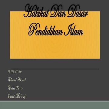 Term Hakikat Dasar Filsafat Pendidikan Islam