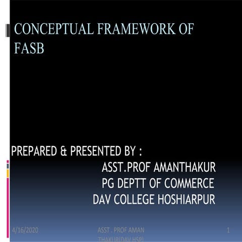 CONCEPTUAL FRAMEWORK OF FASB:OBJECTIVES, PROFESSIONAL ETHICS