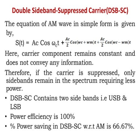 Power point presentation of Amplitude modulation  from DSBSC.pptx