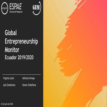 Presentación del Global Entrepreneurship Monitor Ecuador 2019-2020