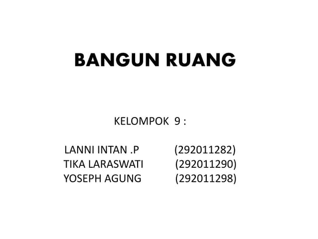 Ppt geometri bangun ruang