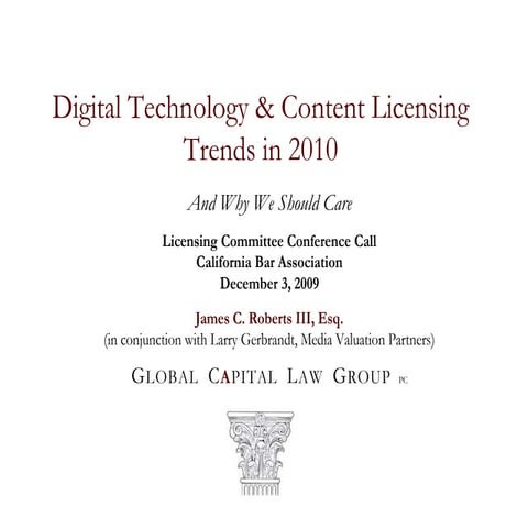 Ppt Global Capital Liceng Comm 2010 Trends 120209