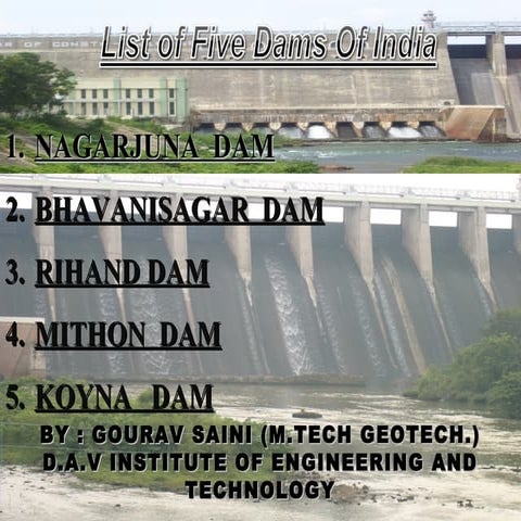 five dams of india
