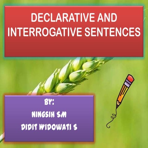 DECLARATIVE AND INTERROGATIVE SENTENCES