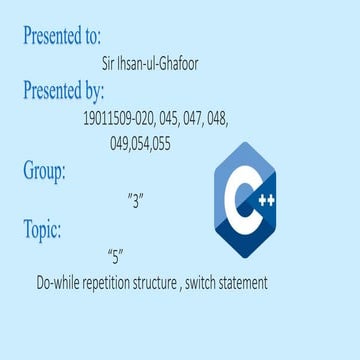 Do While Repetition Structure | PPT image.