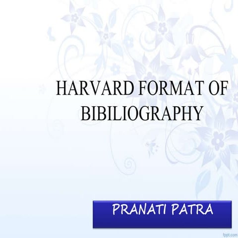  Harvard format of Bibiliography