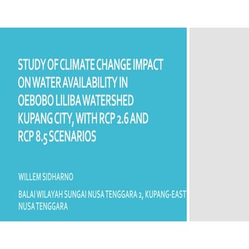 Climate Change Impact RCP Scenarios