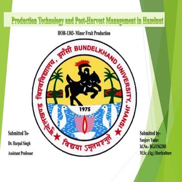 Production Technology and Post-Harvest Management in Hazelnut,HOR-1303,Corylu...