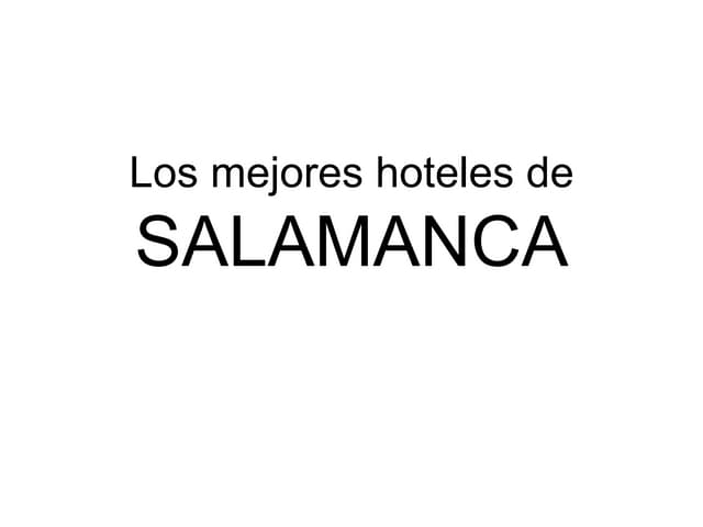 Hoteles Salamanca