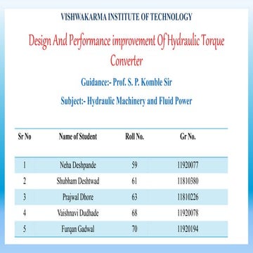 HYDRAULIC TORQUE CONVERTER