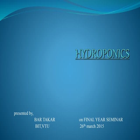 " THE HYDROPONIC" new concept flow