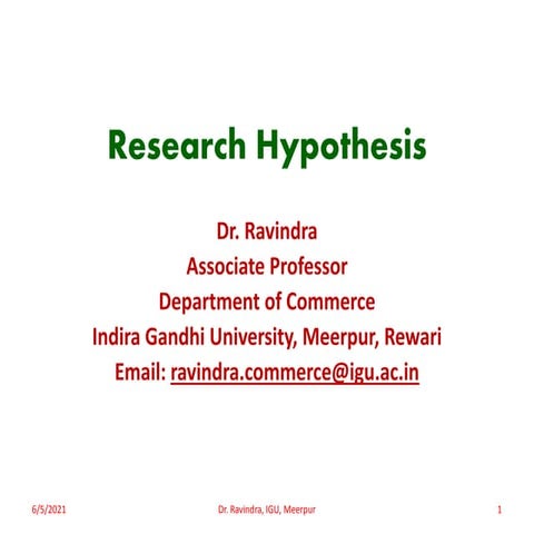 Research Hypothesis