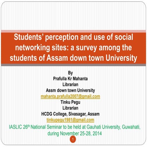 Student’s perception and use of social networking sites: a survey among the s...