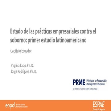 Presentación: "Estado de las prácticas empresariales contra el soborno: primer estudio latinoamericano"
