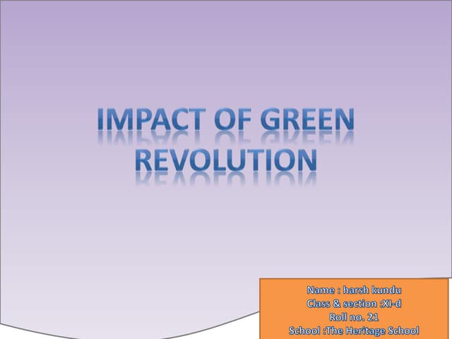 Green revolution India | PPTX