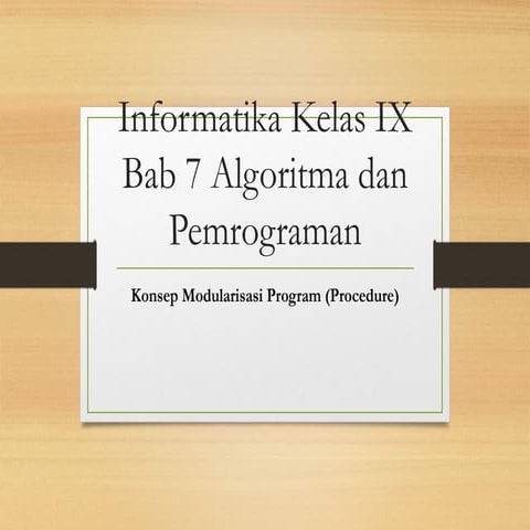 Pemahaman Modularisasi Program dan Procedure dalam Pemrograman Scratch ...