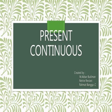 PRESENT CONTINUOUS