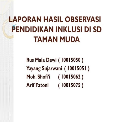 Pendidikan Inklusi | PPT