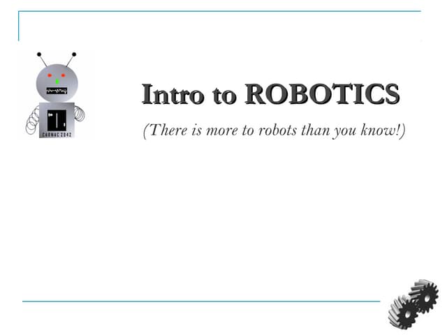 basics of robotics