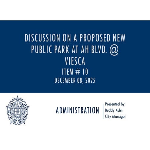 PPT Item # 10 - Coral Studio Public Park proposed design development