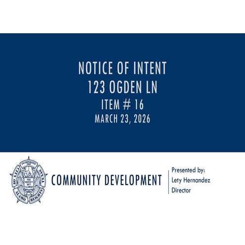 PPT Item # 16 - 123 Ogden Lane Notice of Intent (NOI) | PDF