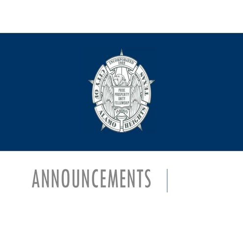 PPT Item # 2 -- Announcements Powerpoint