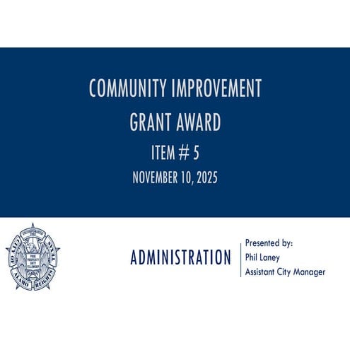 PPT Item # 5 - FY2026 Community Improvement Grant