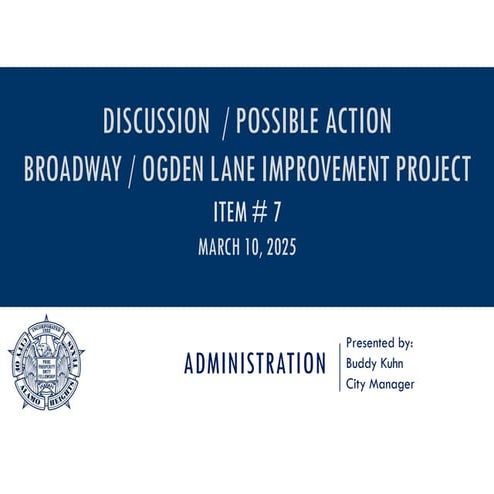 PPT Item # 7 - Broadway & Ogden Project - WGI | PDF