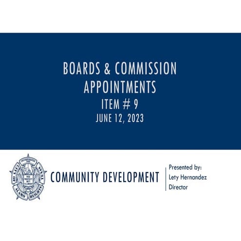 Item # 7 - Boards & Commission Appointments | PDF