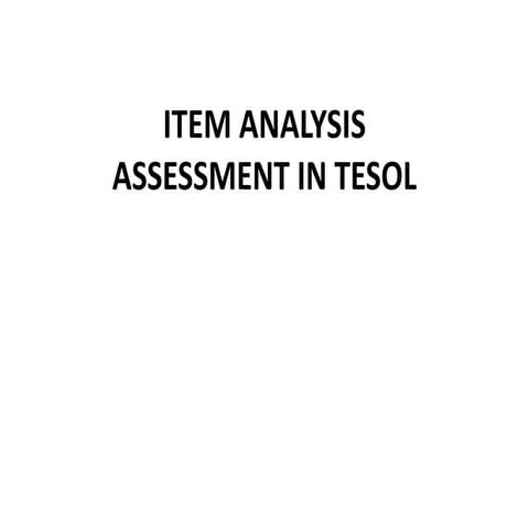Item analysis