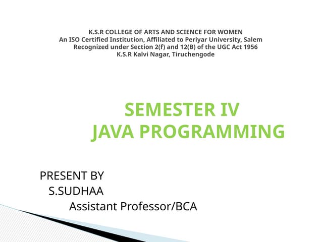 PPT       JAVA      for  video    .    pptx