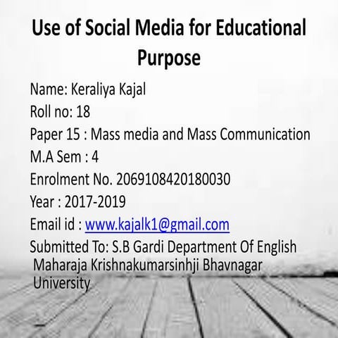 The Importance of Social Media in Education | PPTX